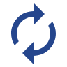 双方向の矢印で継続的な更新や循環を示すアイコン